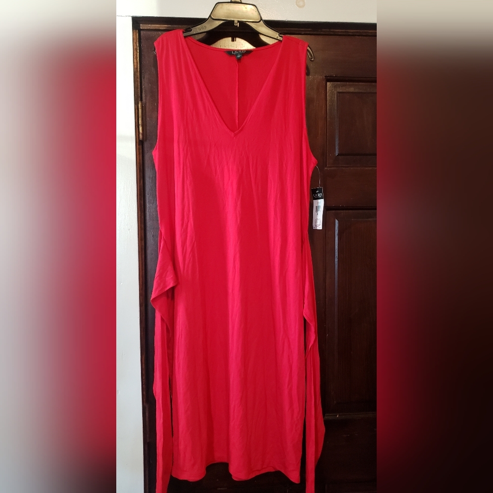 Ralph Lauren Sleeveless Red V-Neck Women’s Dress